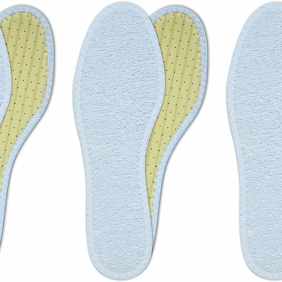 3 Pairs Washable Cotton Terry Shoe Insoles I Breathable Barefoot Insole Insert - Picture 1 of 8